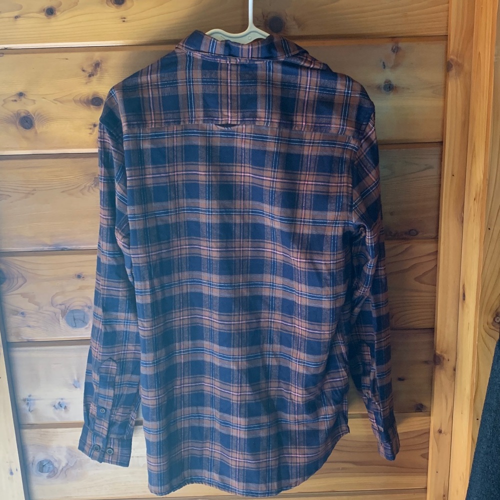 NWT Nickle & Iron Men's Medium Plaid Button Down Shirt Brown Navy - Picture 4 of 9